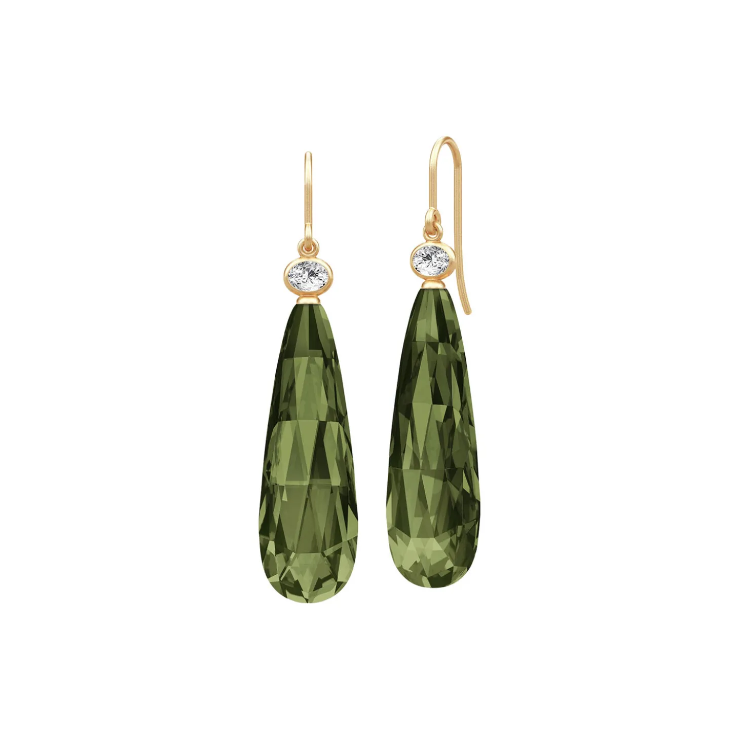 Ofelia Drop Øreringe, olive green