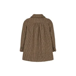 Olive Wool Coat, earthy check