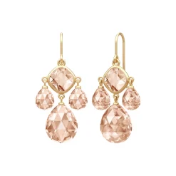 Olivia Chandelier Øreringe, peach morganite