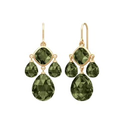 Olivia Chandelier Øreringe, olive green