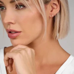 OPHELIA ØRERINGE, guld/diamanter/ferskvandsperler