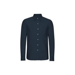 Organic Flannel Shirt, navy blue