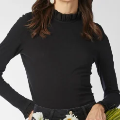 Organic Slub Frill Longsleeve, black