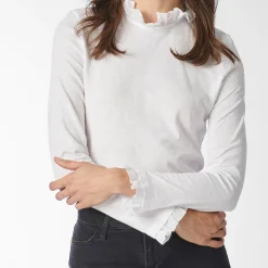 Organic Slub Frill Longsleeve, white