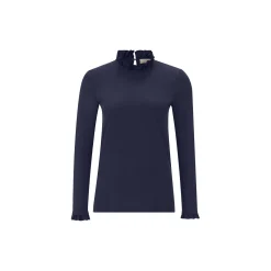 Organic Slub Frill Longsleeve, deep blue
