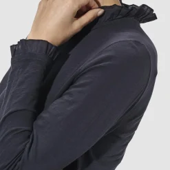 Organic Slub Frill Longsleeve, deep blue