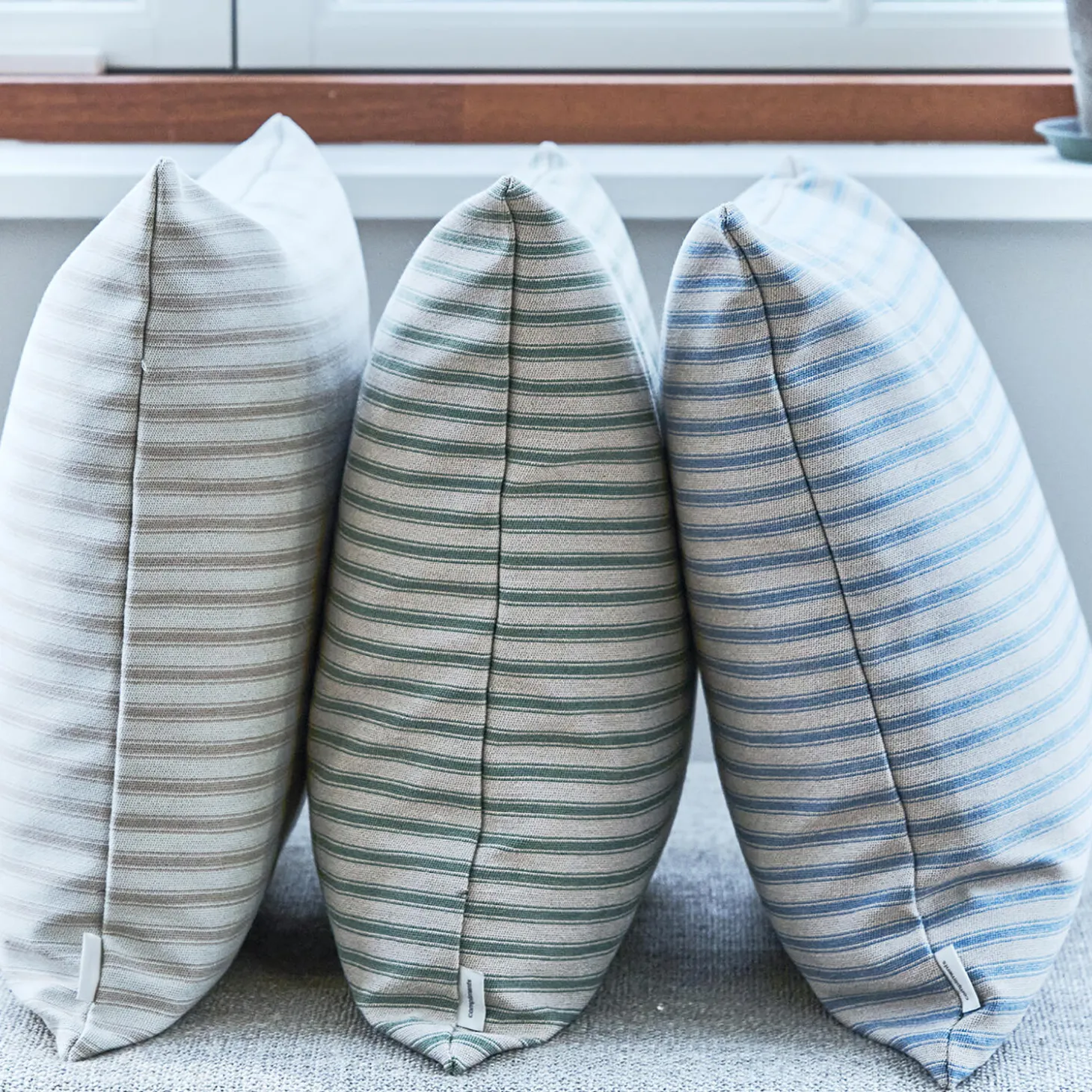 Outdoor Fine Stripe pude, green