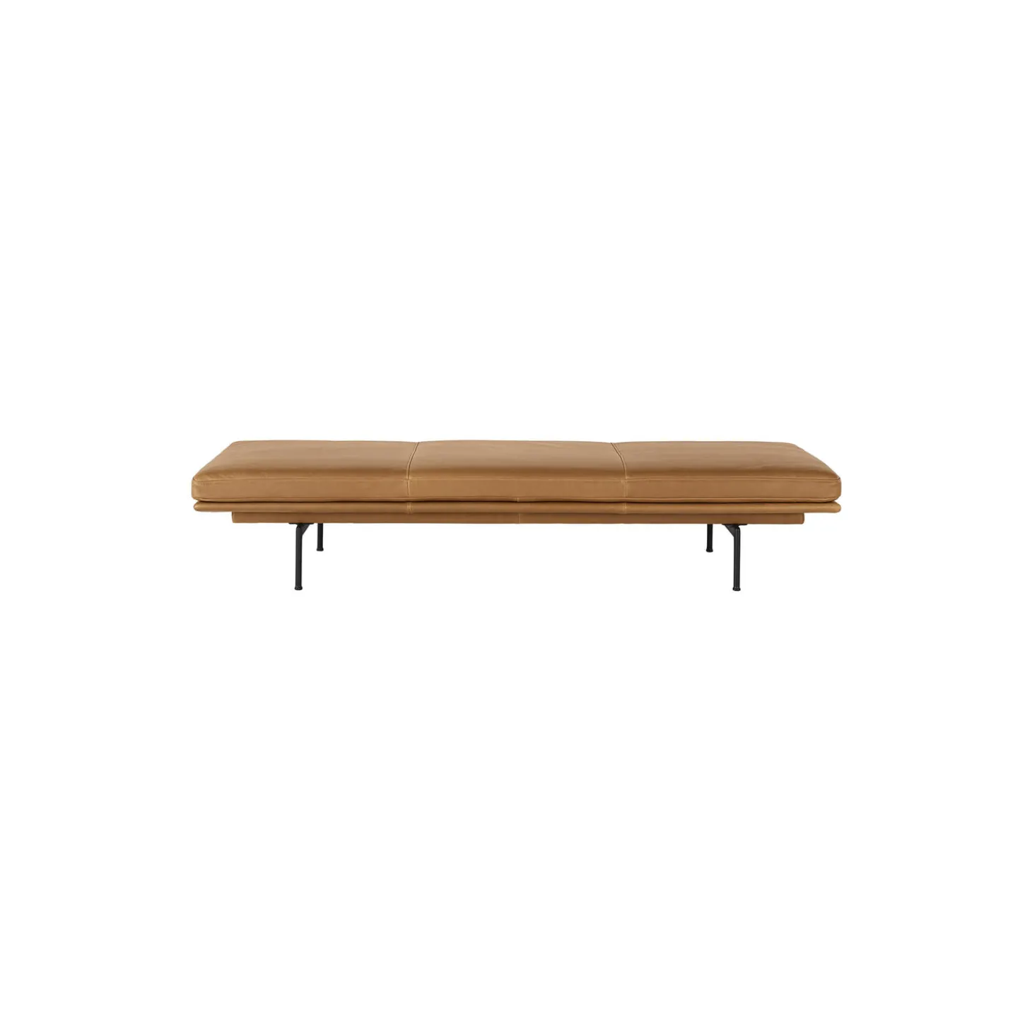 Outline Daybed, refine leather cognac/black