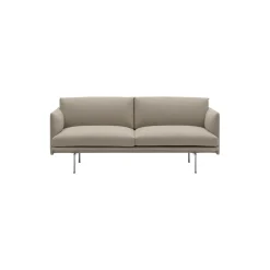 Outline Sofa 2-seater, ecriture/polished aluminum