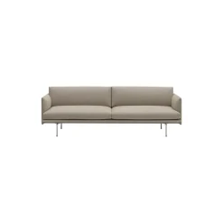 Outline Sofa 3-seater, ecriture/polished aluminum