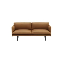 Outline Sofa 2-seater, refine leather cognac/black