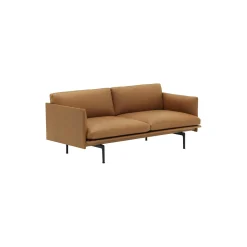 Outline Sofa 2-seater, refine leather cognac/black