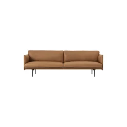 Outline Sofa 3-seater, refine leather cognac/black