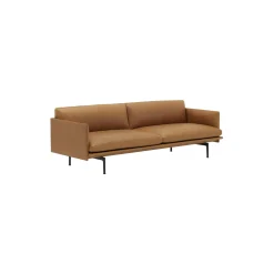 Outline Sofa 3-seater, refine leather cognac/black