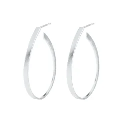 Oval øreringe, sølv