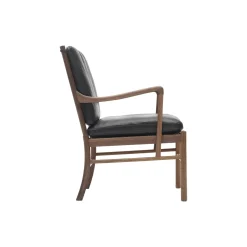 OW149 Colonial Chair loungestol, olieret valnød/sort