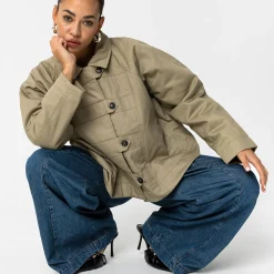 Padded military jacket, hunter green