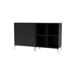 PAIR klassisk skænk med ben i krom, 05 black