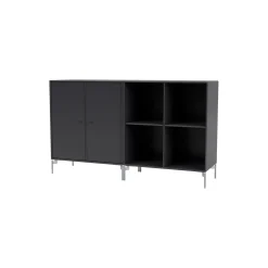 PAIR klassisk skænk med ben i krom, 04 anthracite