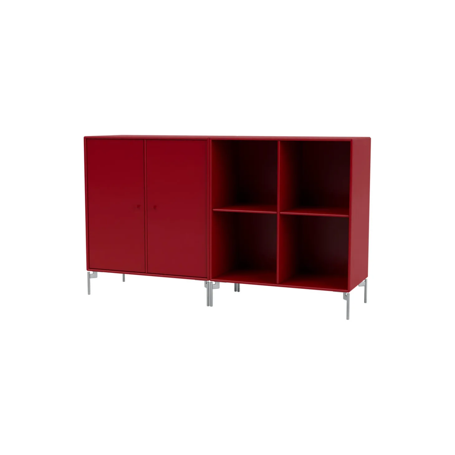 PAIR klassisk skænk med ben i krom, 165 beetroot