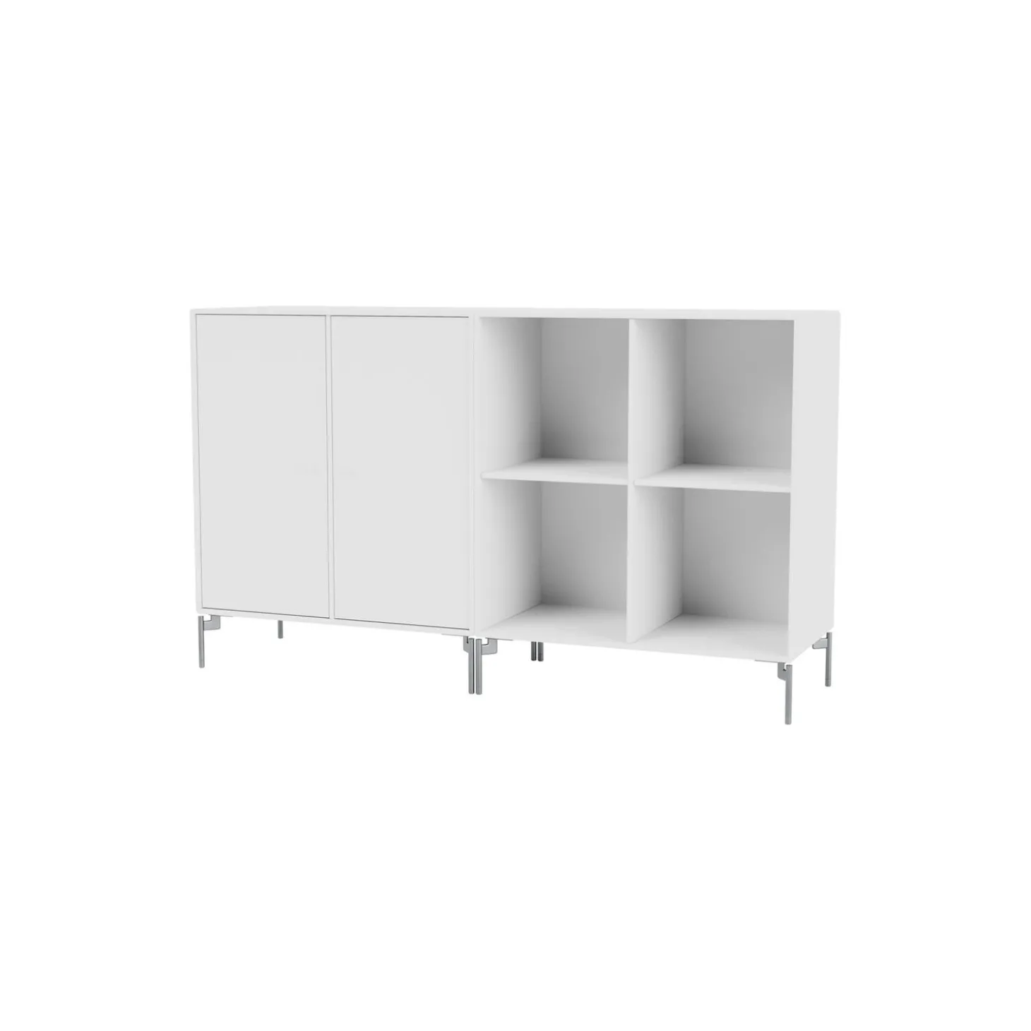 PAIR klassisk skænk med ben i krom, 101 new white