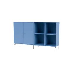 PAIR klassisk skænk med ben i krom, 154 azure