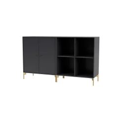 PAIR klassisk skænk med ben i messing, 04 anthracite