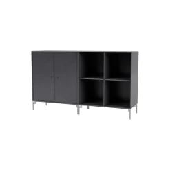 PAIR klassisk skænk med ben i krom, 36 coal