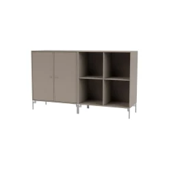 PAIR klassisk skænk med ben i krom, 141 truffle