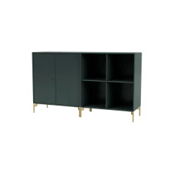 PAIR klassisk skænk med ben i messing, 163 black jade