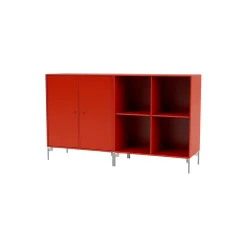 PAIR klassisk skænk med ben i krom, 145 rosehip