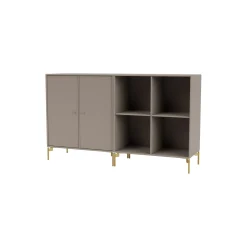 PAIR klassisk skænk med ben i messing, 141 truffle