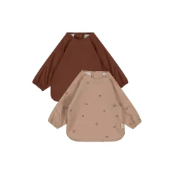 2-pak langærmet hagesmæk, cherry