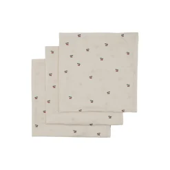 3-pak muslinstofble, cherry