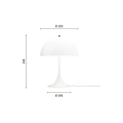 Panthella 320 bordlampe, opal white