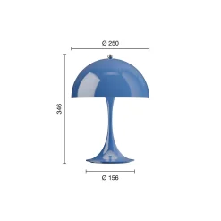 Panthella 250 Portable bordlampe, opaque indigo blue