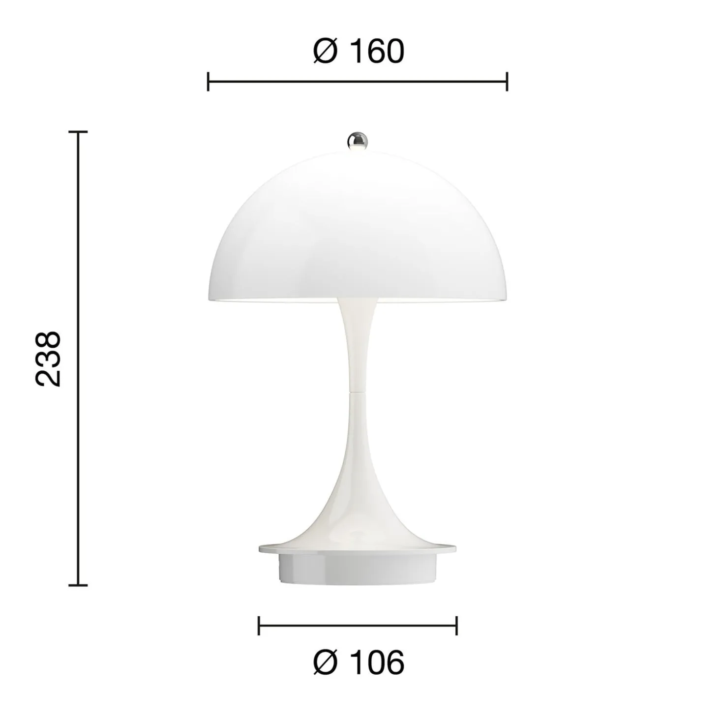 Panthella 160 Portable bordlampe, opal white