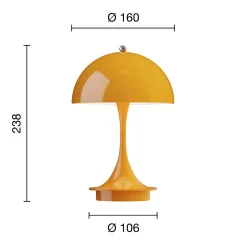 Panthella 160 Portable bordlampe, opaque orange