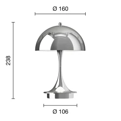 Panthella 160 Portable bordlampe, high lustre chrome plated