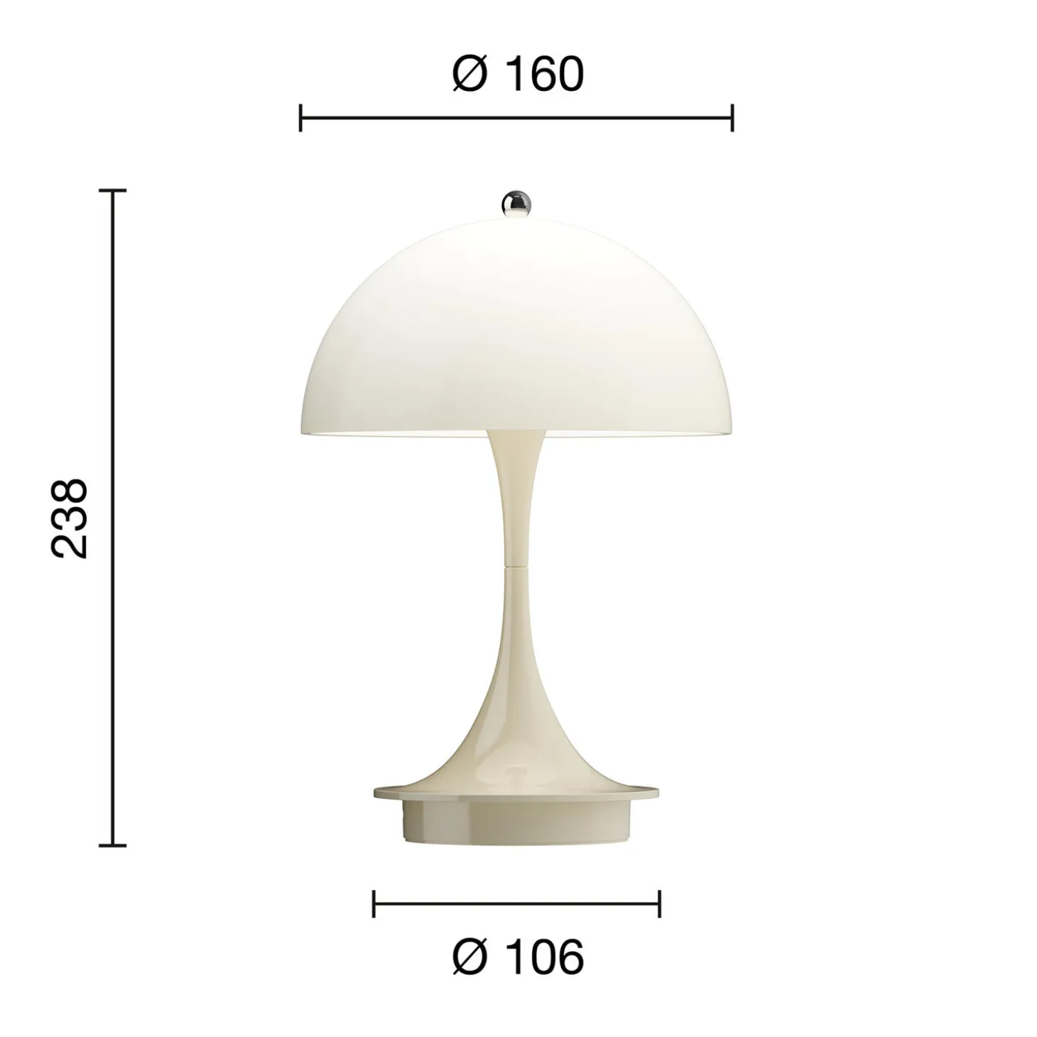 Panthella 160 Portable bordlampe, opal beige