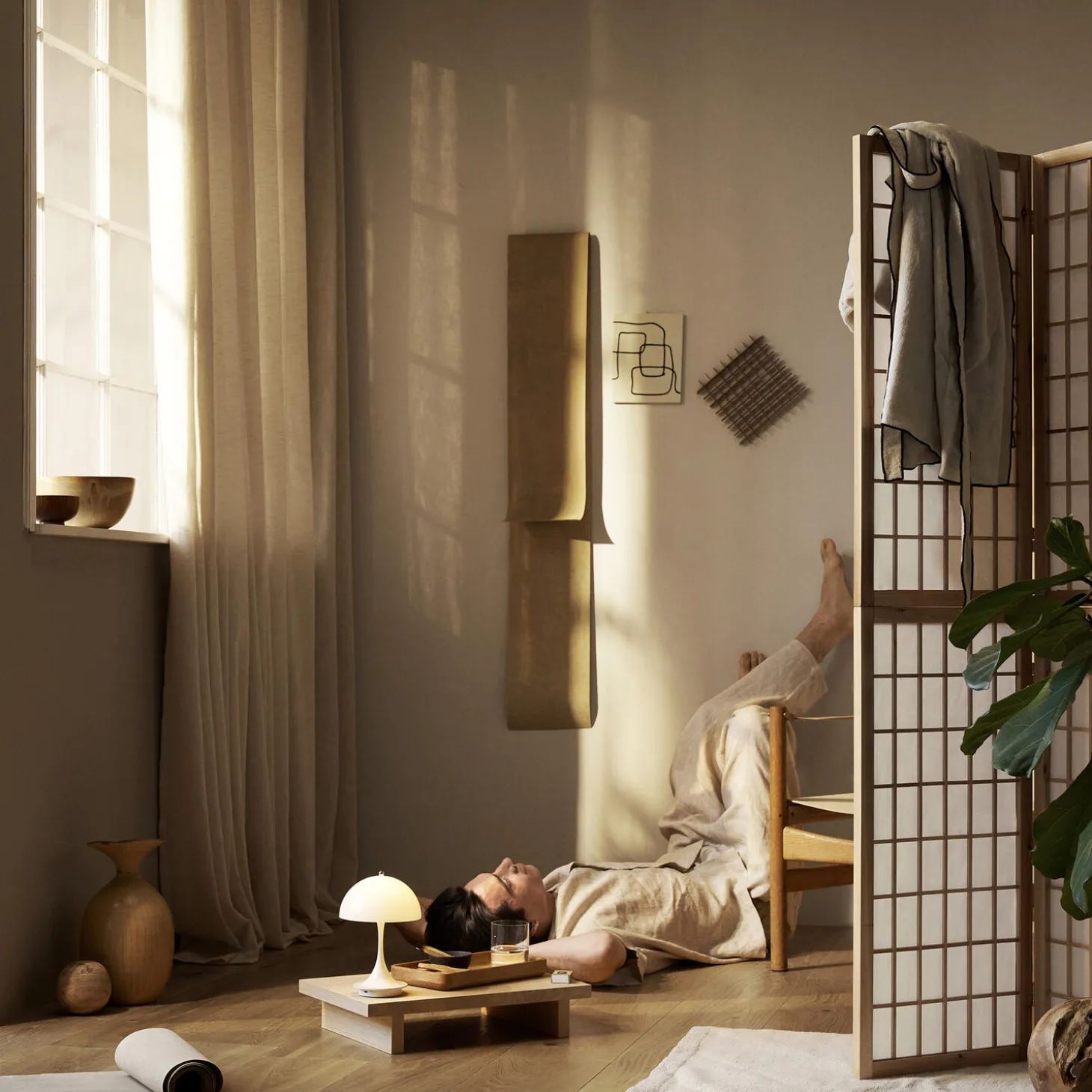 Panthella 160 Portable bordlampe, opal beige