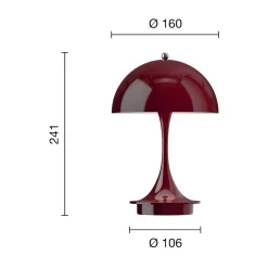 Panthella 160 Portable bordlampe, opaque burgundy