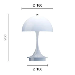 Panthella 160 Portable bordlampe, opal pale blue
