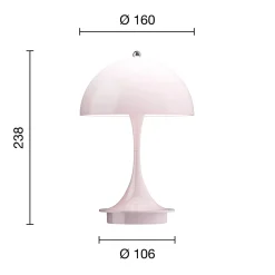 Panthella 160 Portable bordlampe, opal pale rose