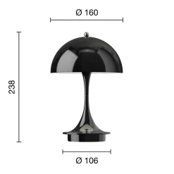 Panthella 160 Portable bordlampe, opaque black