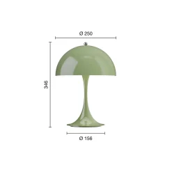 Panthella 250 Portable bordlampe, opaque moss green
