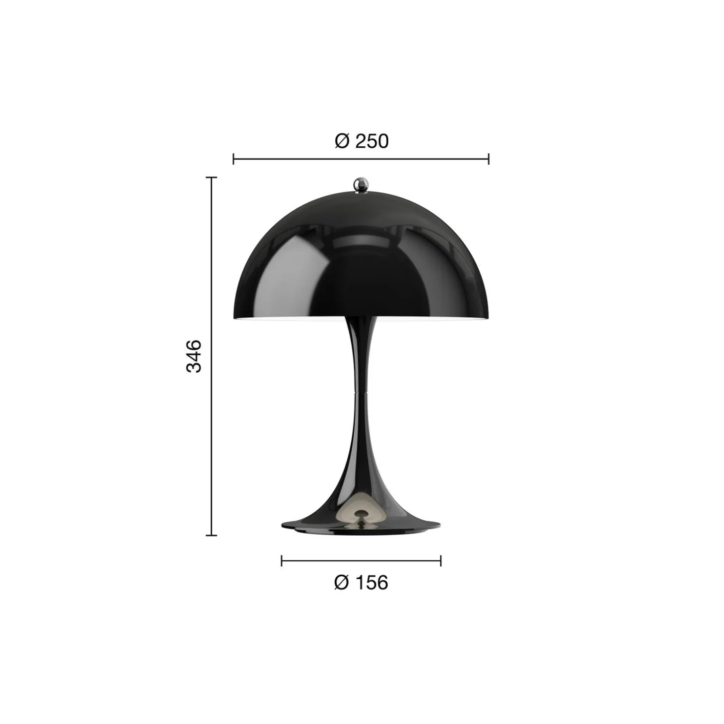 Panthella 250 Portable bordlampe, opaque black