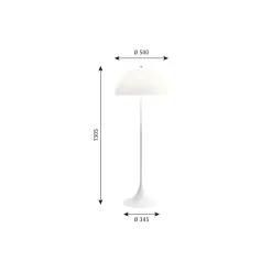 Panthella gulvlampe, hvid