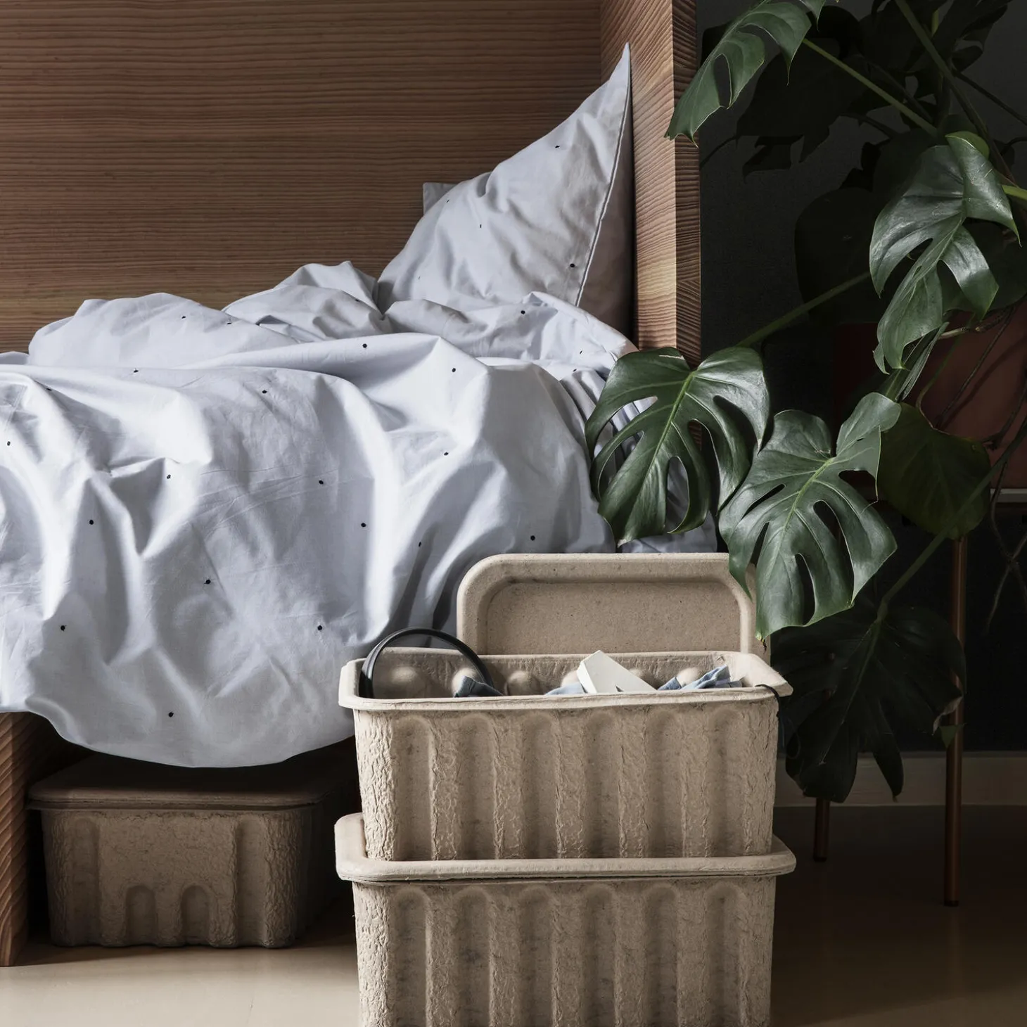 Paper Pulp Box 2 pcs, brown