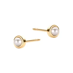 PEARL ØRERINGE, forgyldt